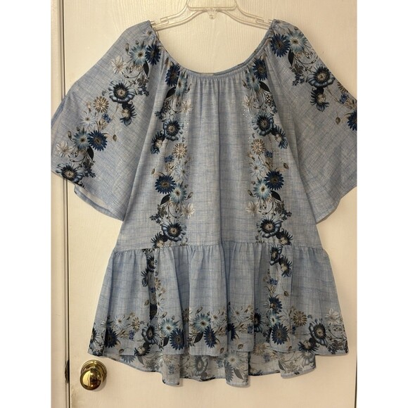 Avenue Light Blue Womens Shirt Skirt 18/20 Pre-Owned - Picture 2 of 16